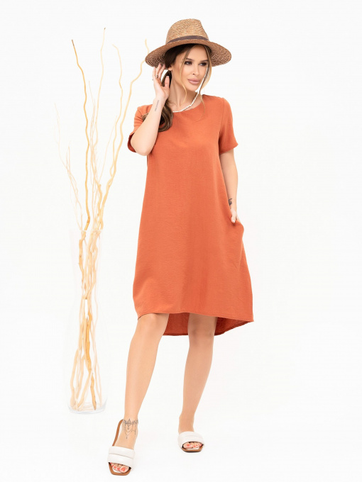 Платье мини ISSA Plus модель 13908_terracotta Фото