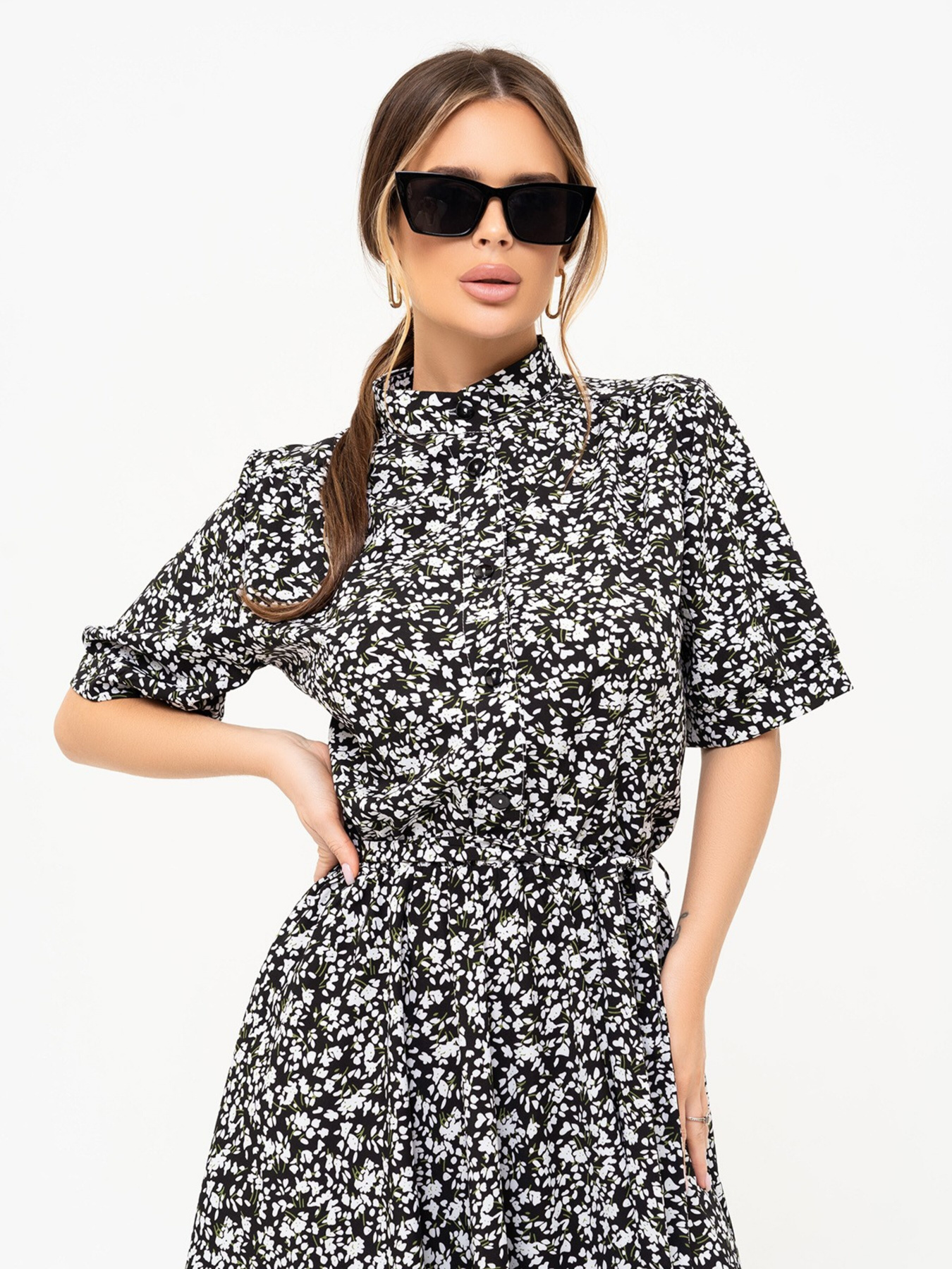 Платье миди ISSA Plus модель 13910_black Фото