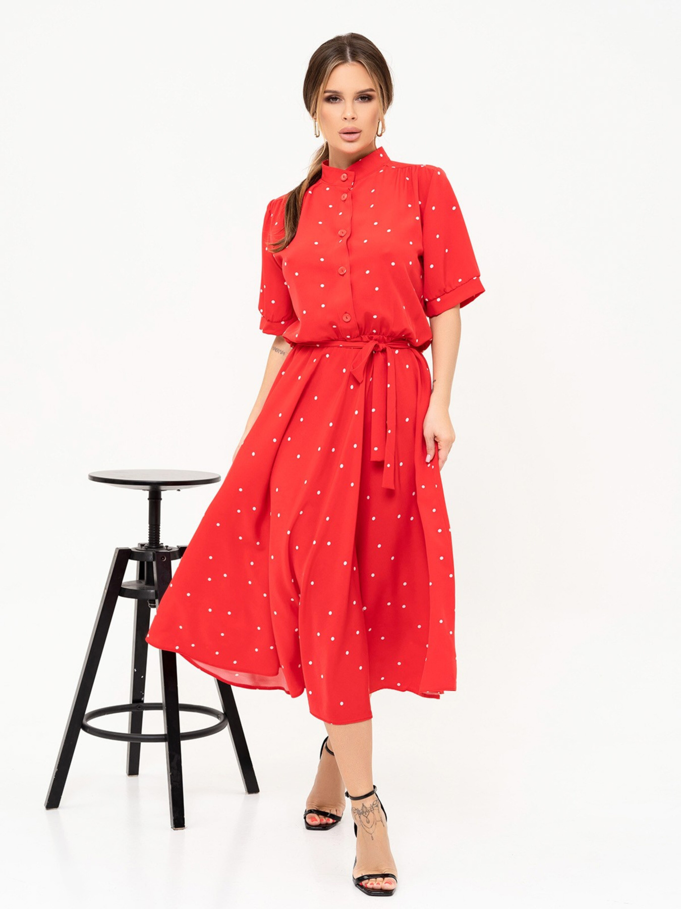 Сукня міді ISSA Plus модель 13911_red Фото