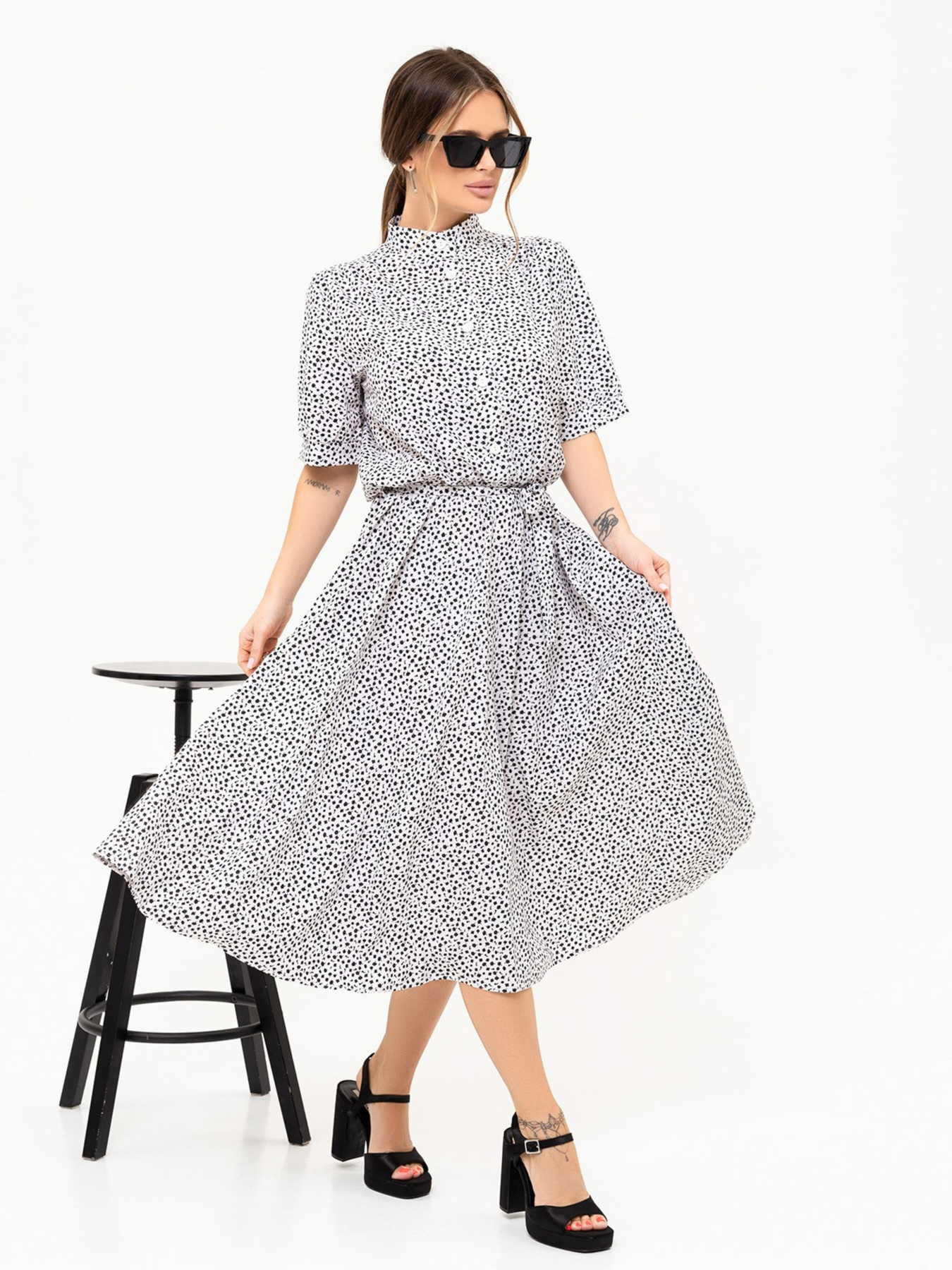 Платье миди ISSA Plus модель 13912_white Фото