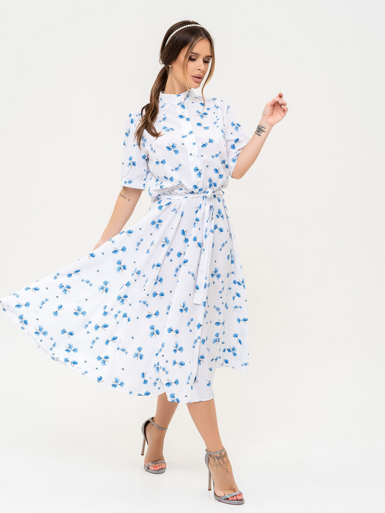 Сукня міді ISSA Plus модель 13913_white Фото