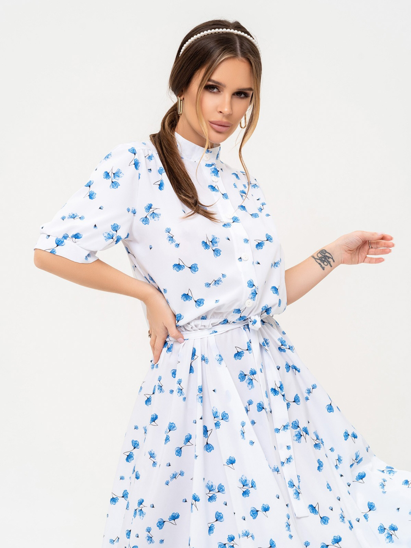 Сукня міді ISSA Plus модель 13913_white Фото