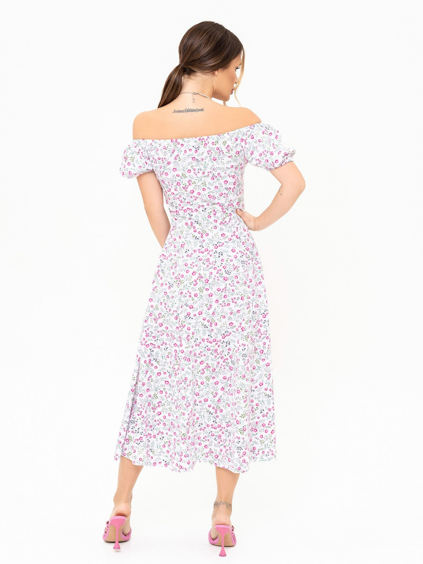 Платье миди ISSA Plus модель 13922_white Фото