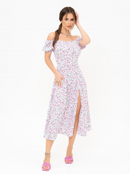 Платье миди ISSA Plus модель 13922_white Фото