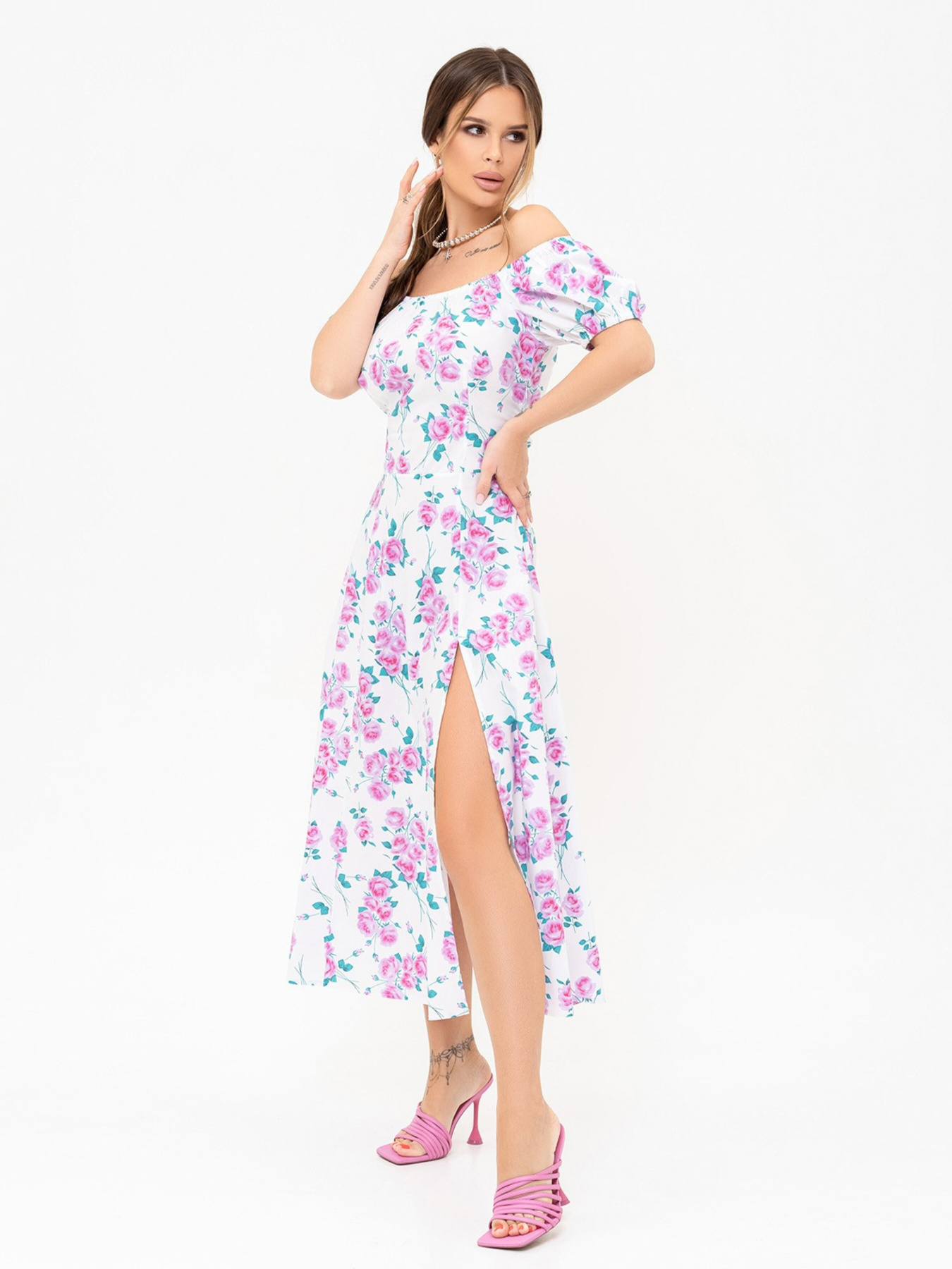 Платье макси ISSA Plus модель 13923_white Фото