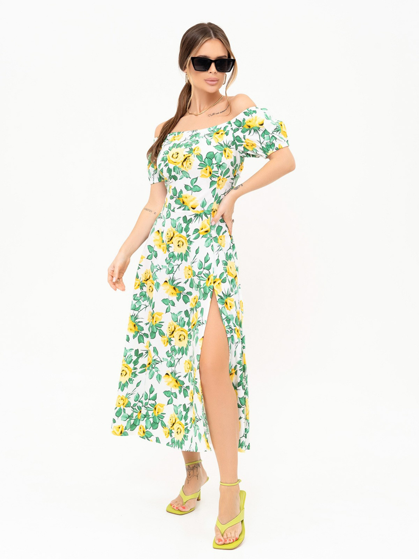 Платье макси ISSA Plus модель 13924_white Фото