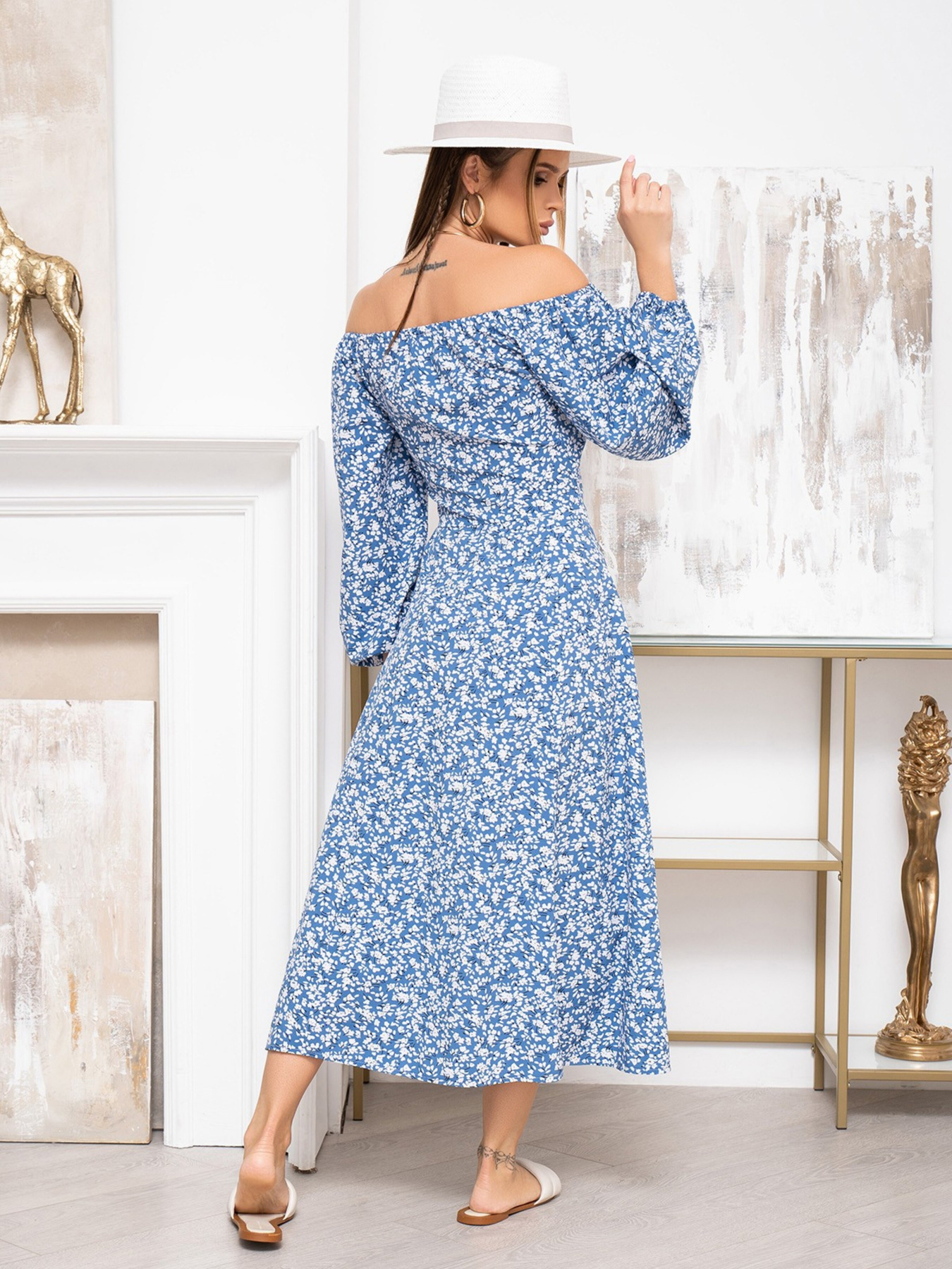 Платье макси ISSA Plus модель 13929_blue Фото