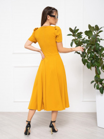 Сукня міді ISSA Plus модель 13933_mustard Фото