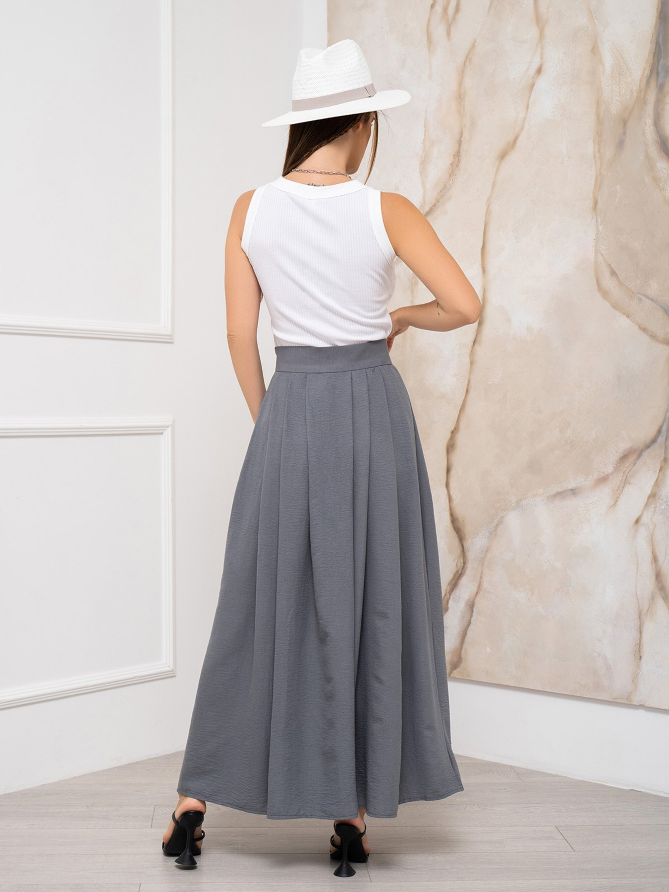 Спідниця максі ISSA Plus модель 13938_grey Фото