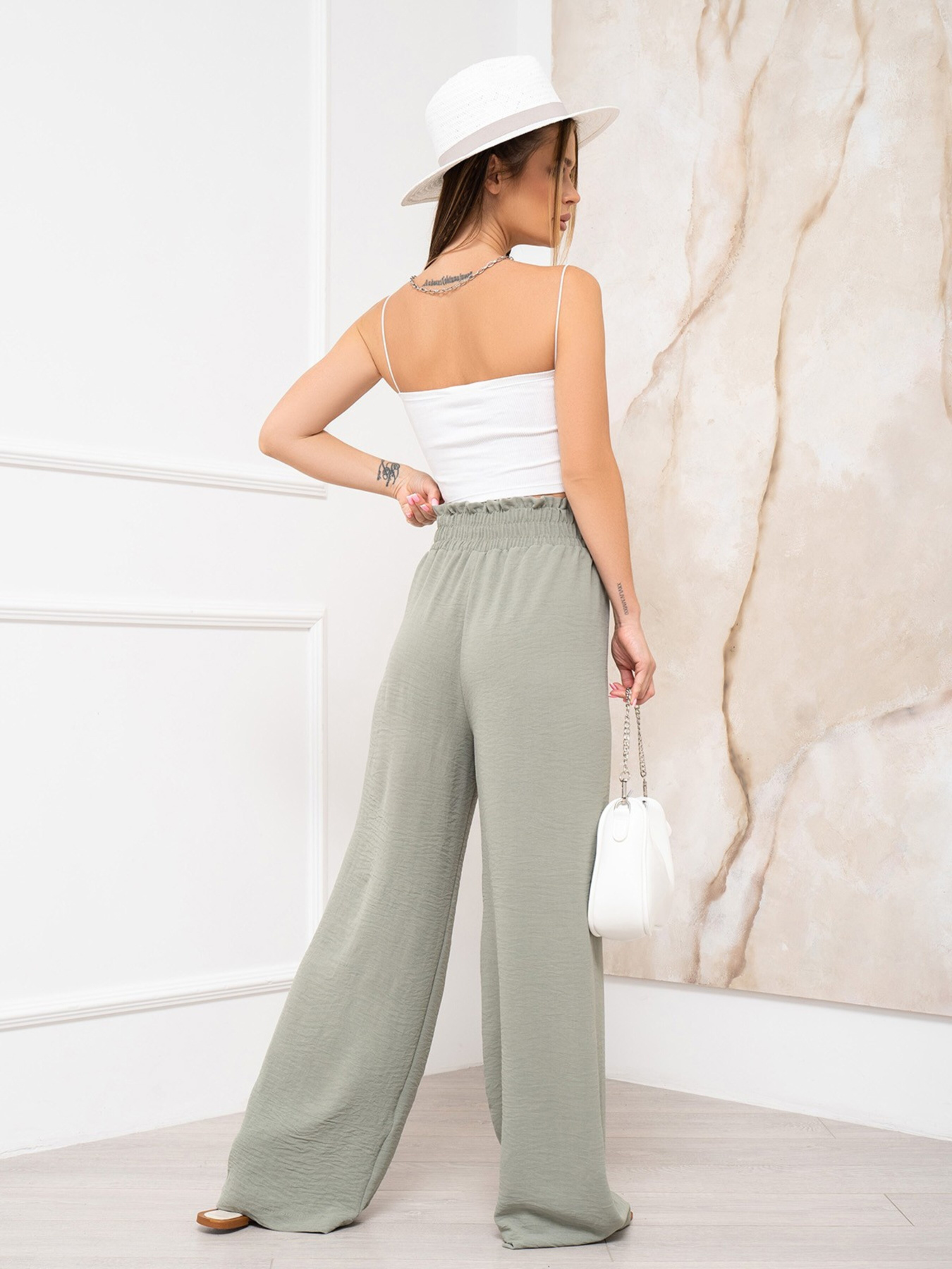 Палаццо ISSA Plus модель 13939_olive Фото