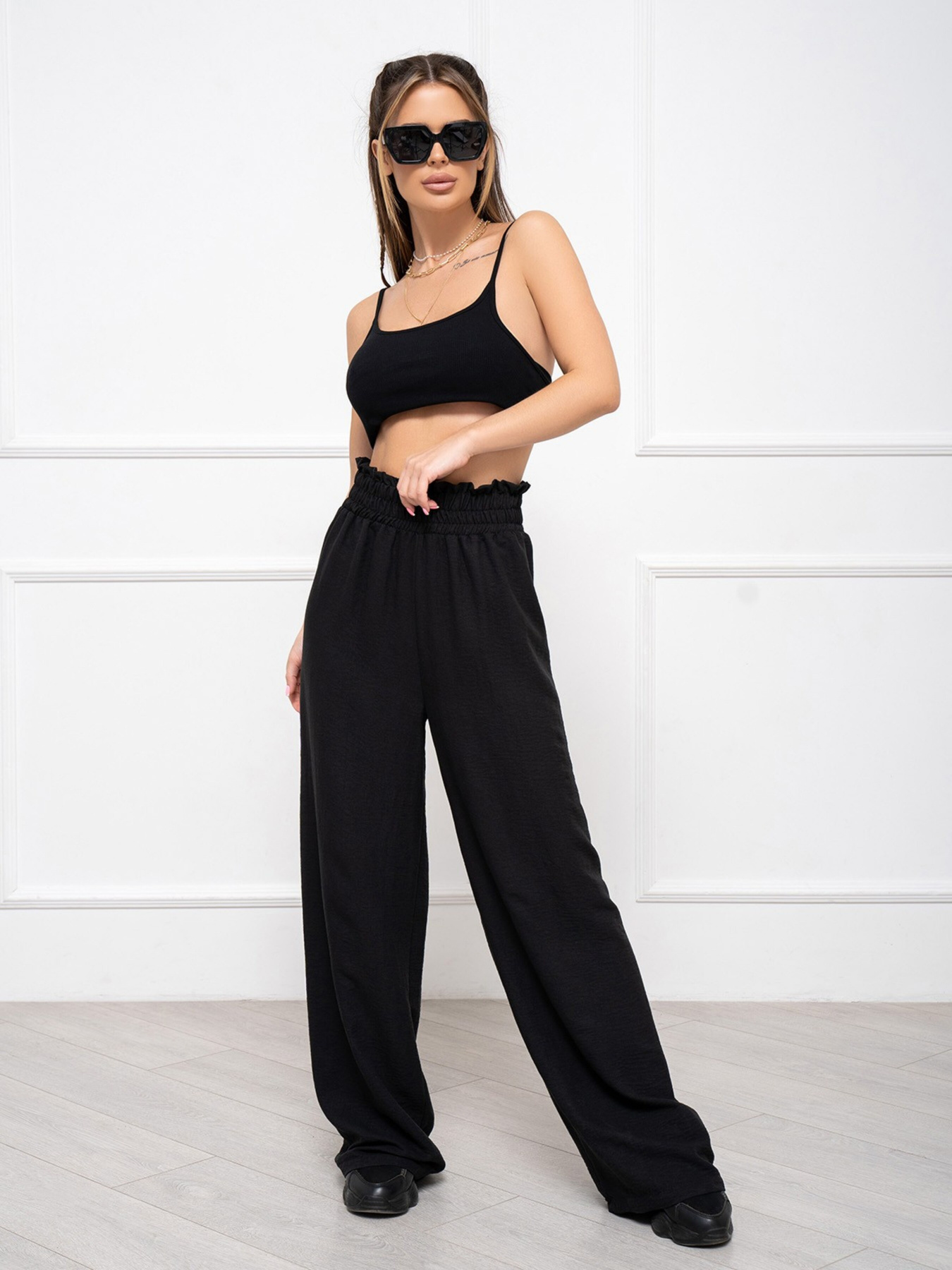 Брюки палаццо ISSA Plus модель 13939_black Фото