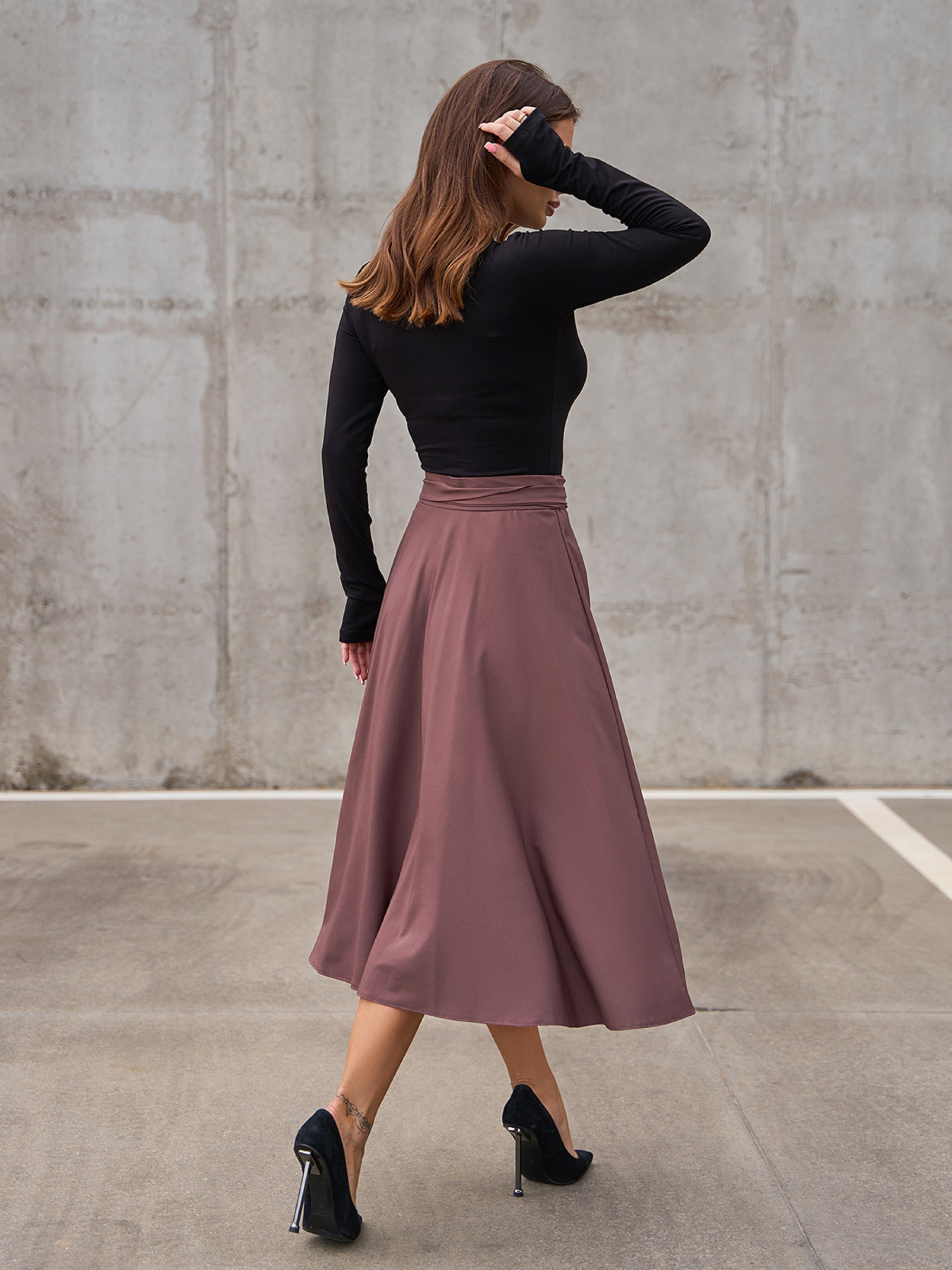 Юбка миди ISSA Plus модель 13940_brown Фото