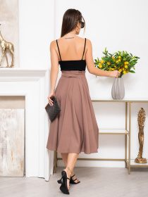 Юбка миди ISSA Plus модель 13940_brown Фото