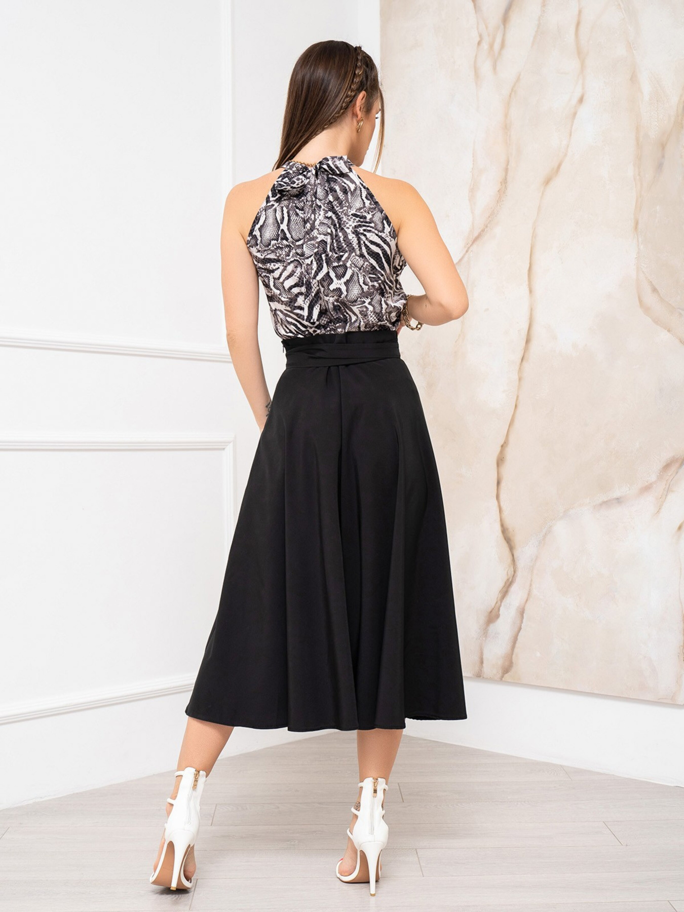 Юбка миди ISSA Plus модель 13940_black Фото