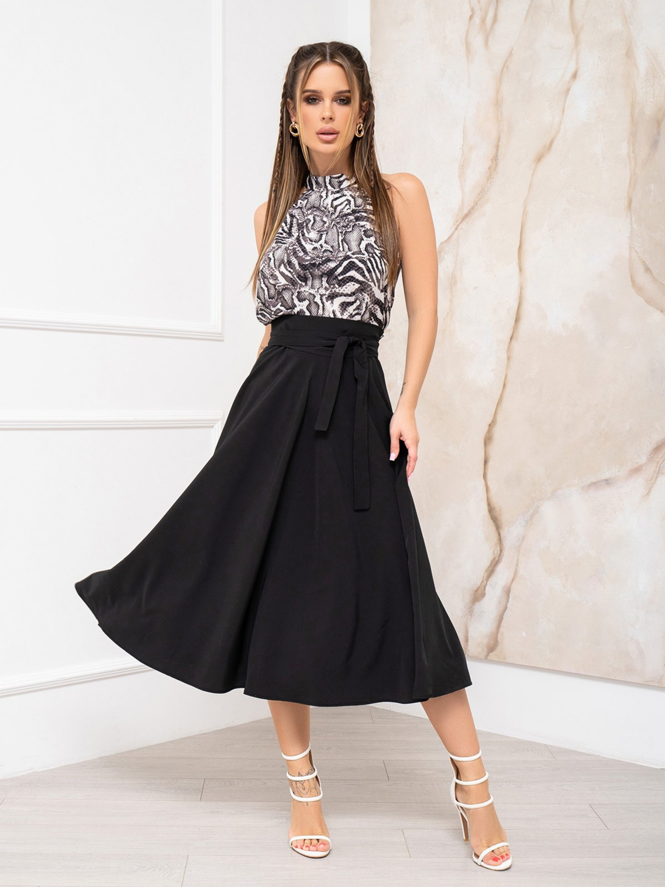 Юбка миди ISSA Plus модель 13940_black Фото