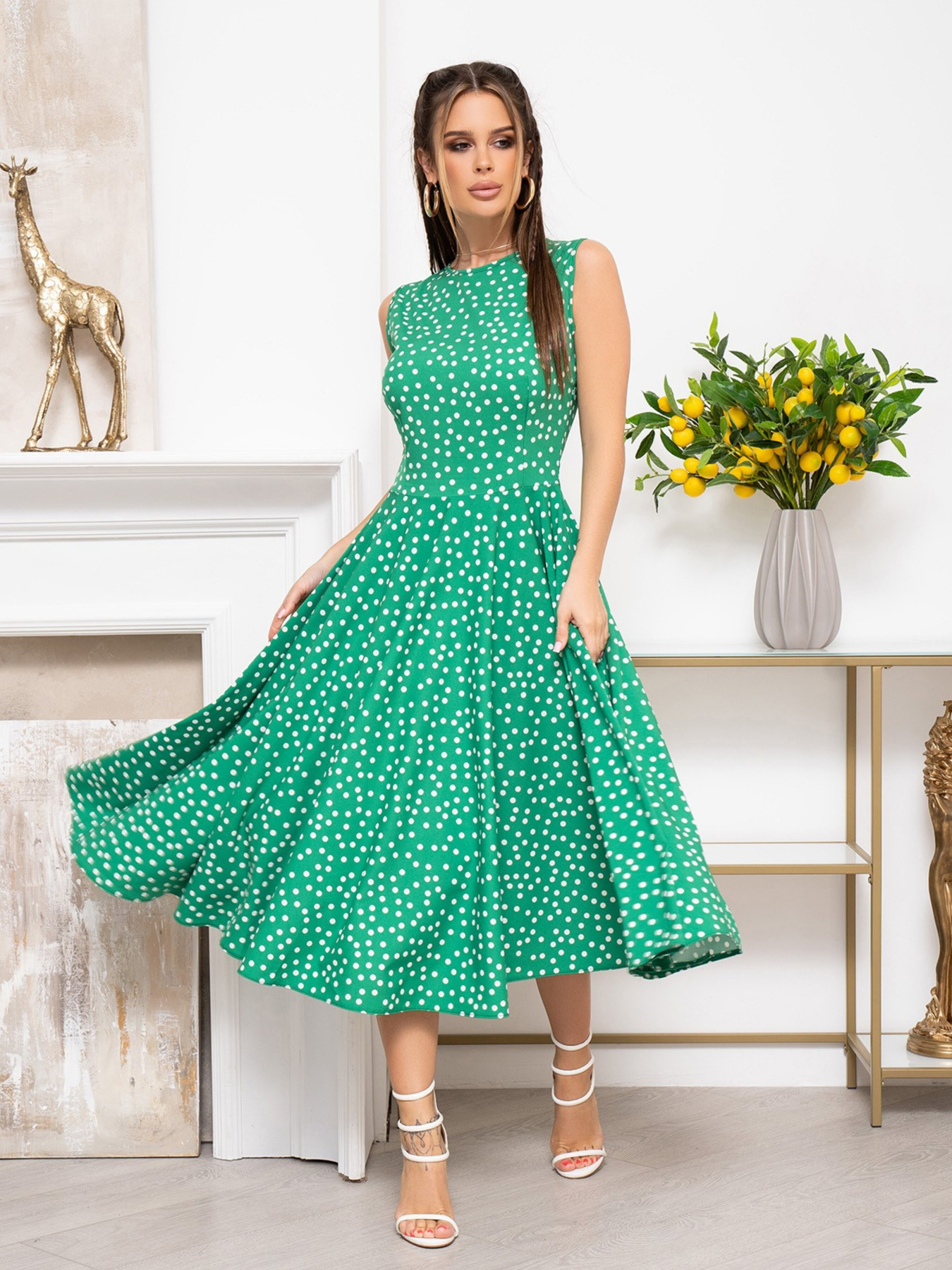 Сукня міді ISSA Plus модель 13943_green Фото