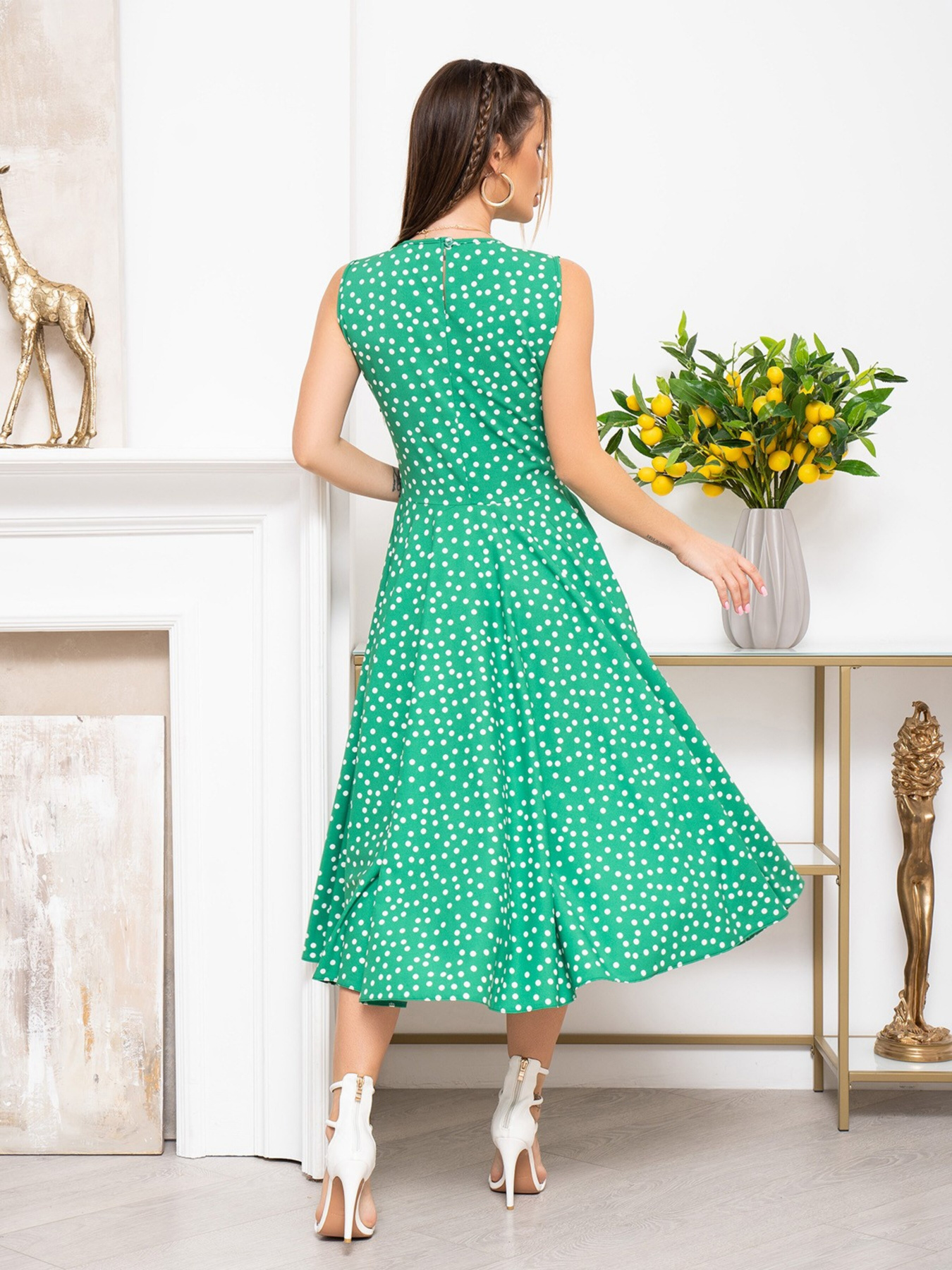 Сукня міді ISSA Plus модель 13943_green Фото