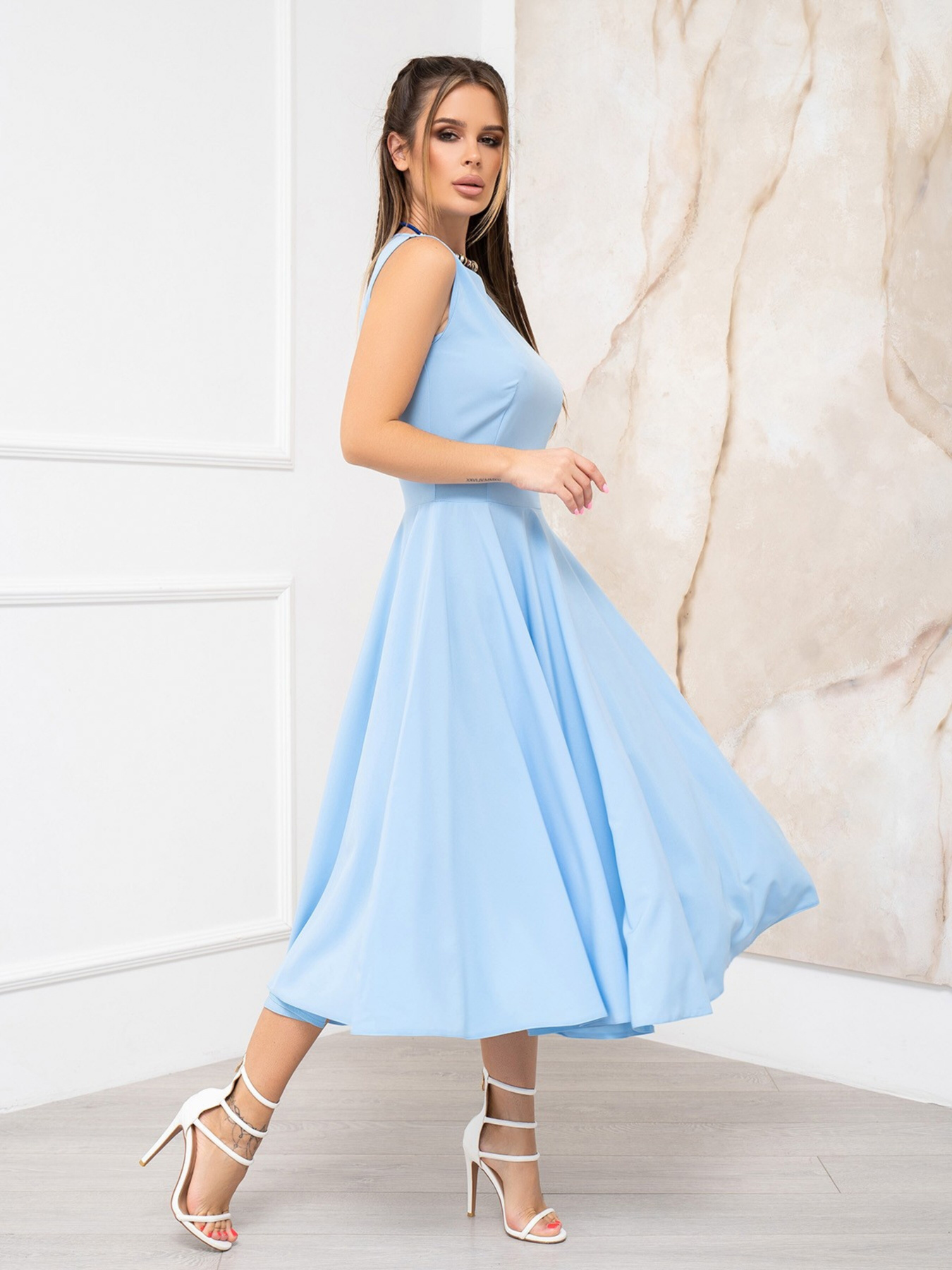 Сукня міді ISSA Plus модель 13944_blue Фото