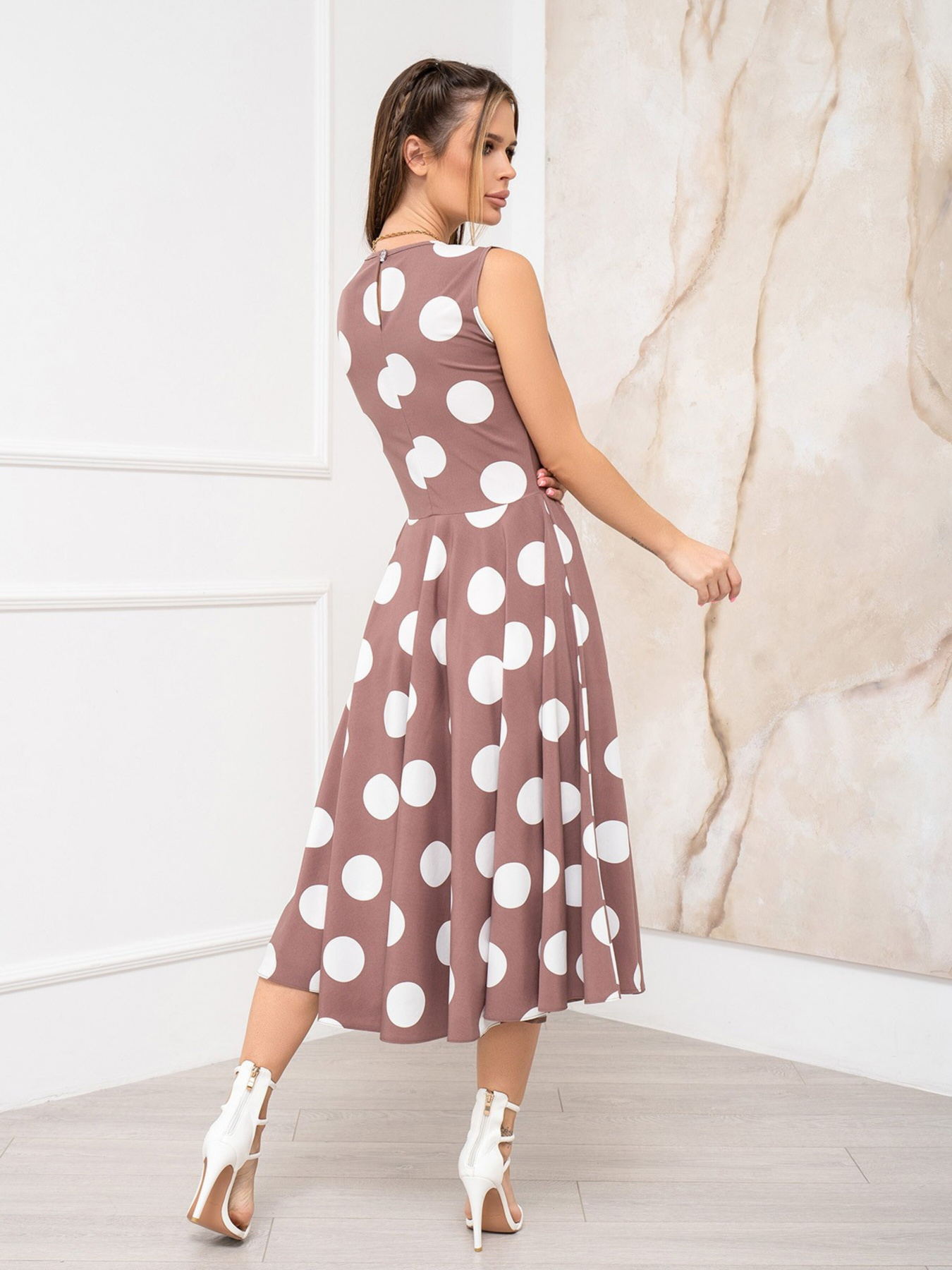 Платье миди ISSA Plus модель 13946_brown Платье миди ISSA Plus модель 13946_brown Фото