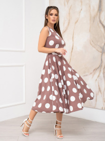 Платье миди ISSA Plus модель 13946_brown Платье миди ISSA Plus модель 13946_brown Фото