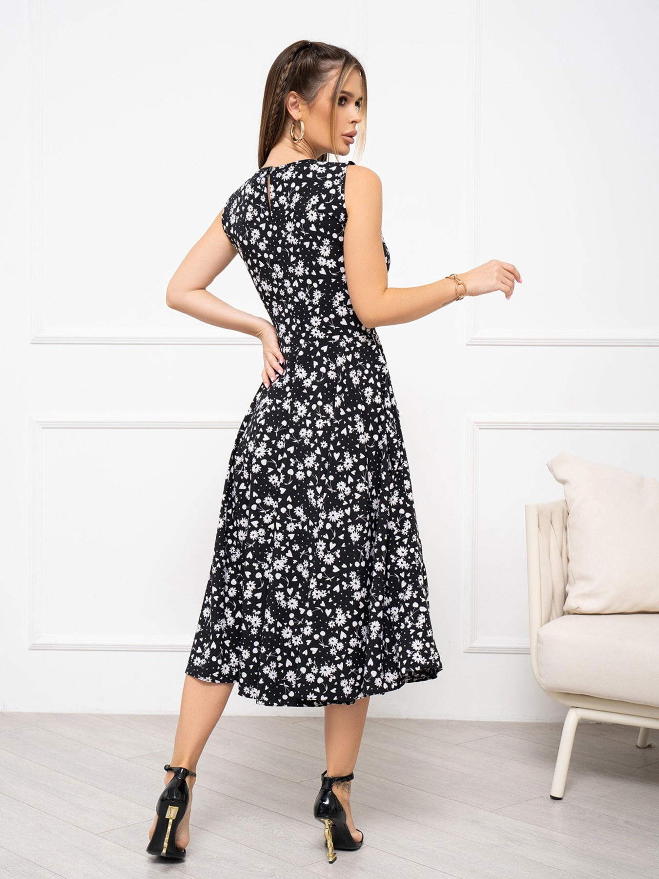 Платье миди ISSA Plus модель 13948_black Фото