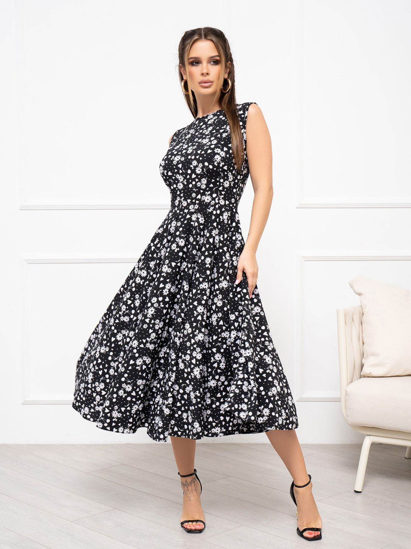 Сукня міді ISSA Plus модель 13948_black Фото