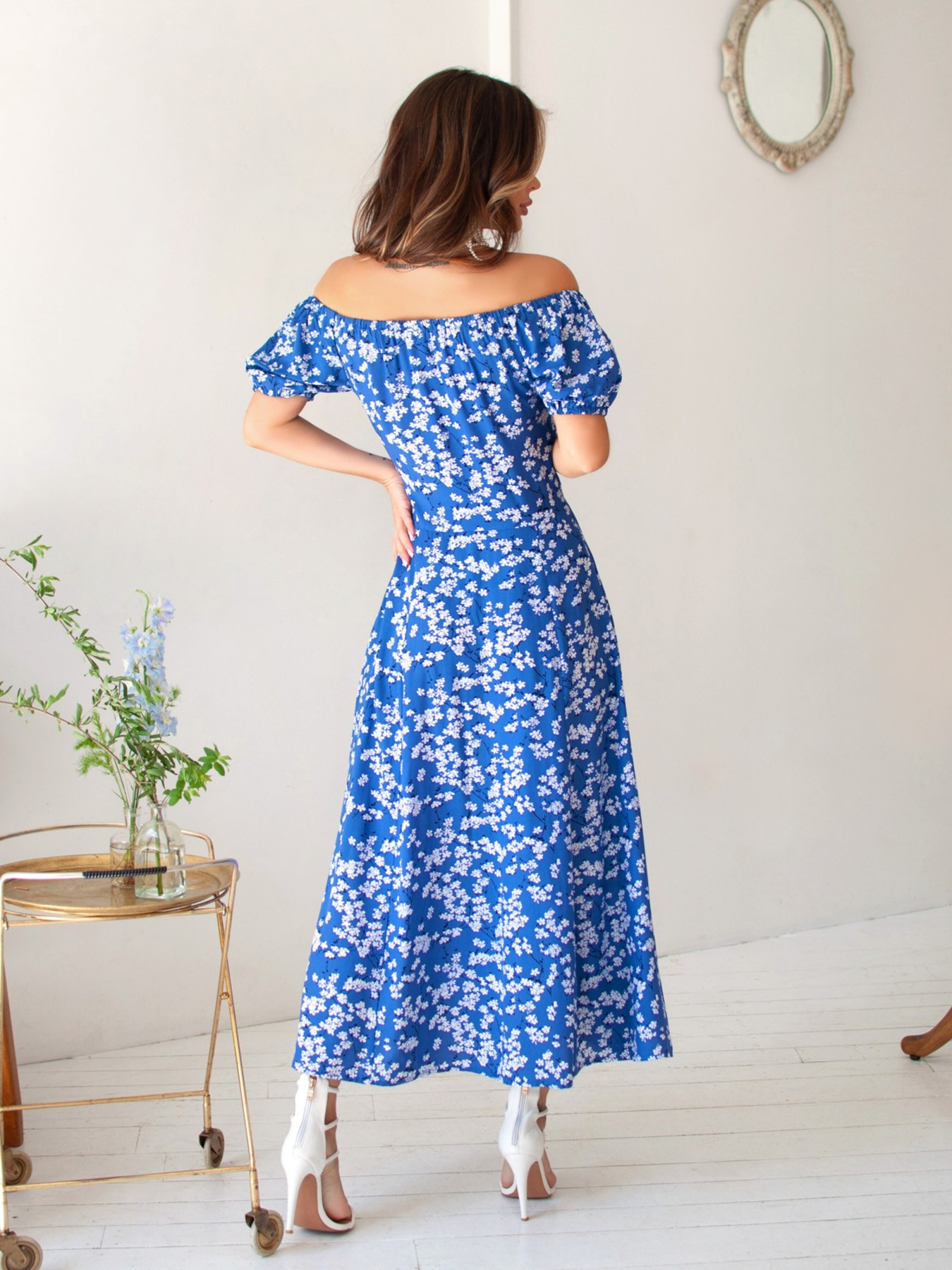 Сукня максі ISSA Plus модель 13860B_blue Фото