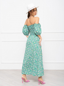 Сукня максі ISSA Plus модель SA-252A_green Фото