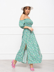 Платье макси ISSA Plus модель SA-252A_green Фото