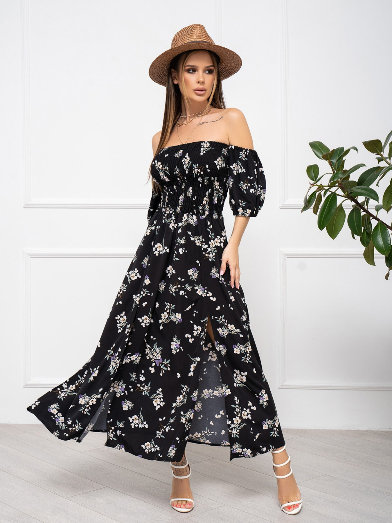 Сукня максі ISSA Plus модель SA-252A_black Фото