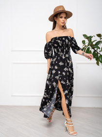 Сукня максі ISSA Plus модель SA-252A_black Фото