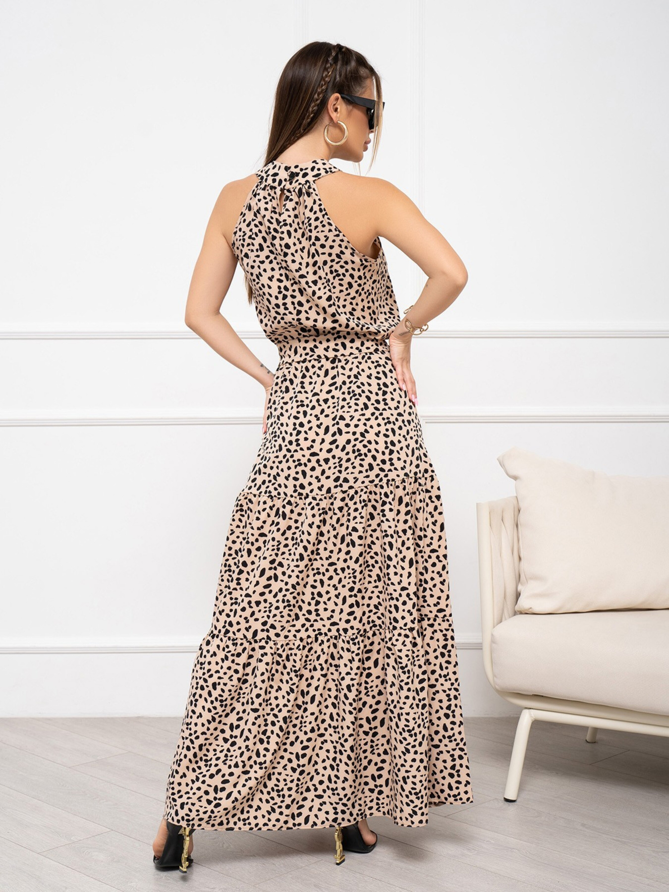 Платье макси ISSA Plus модель SA-465_beige Фото