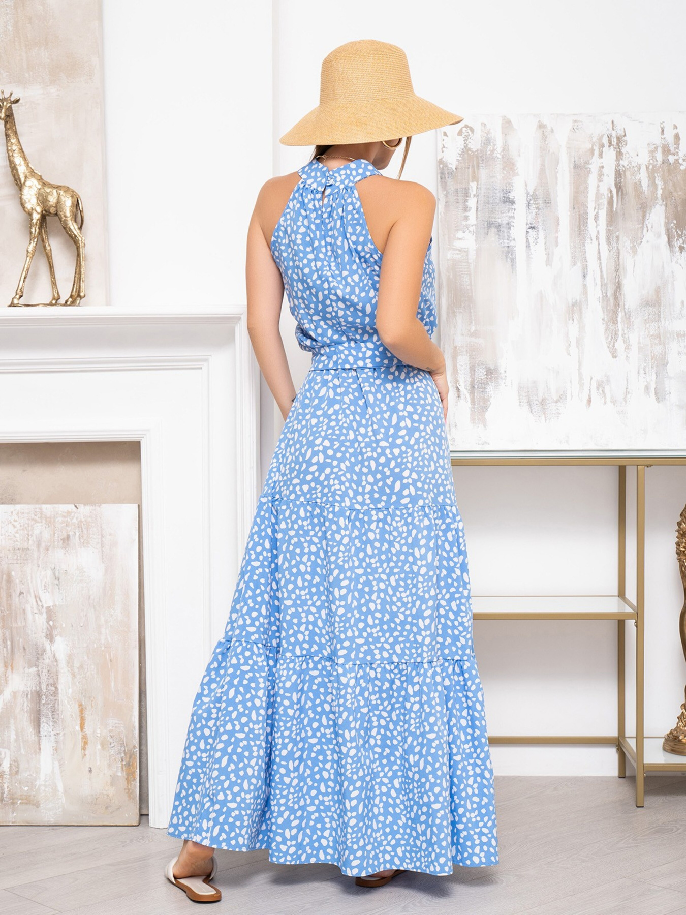 Платье макси ISSA Plus модель SA-465_blue Фото