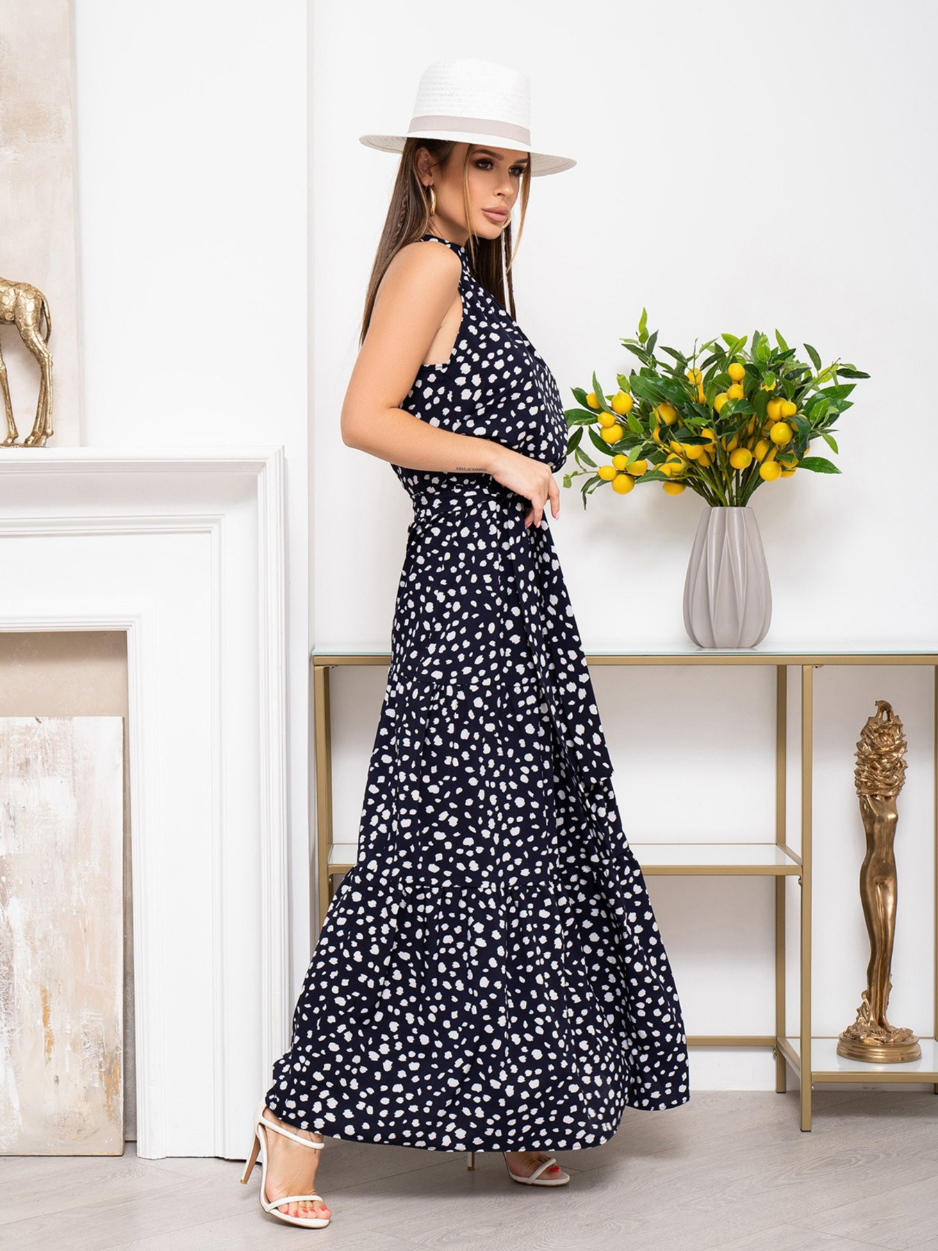 Платье макси ISSA Plus модель SA-465_darkblue Фото