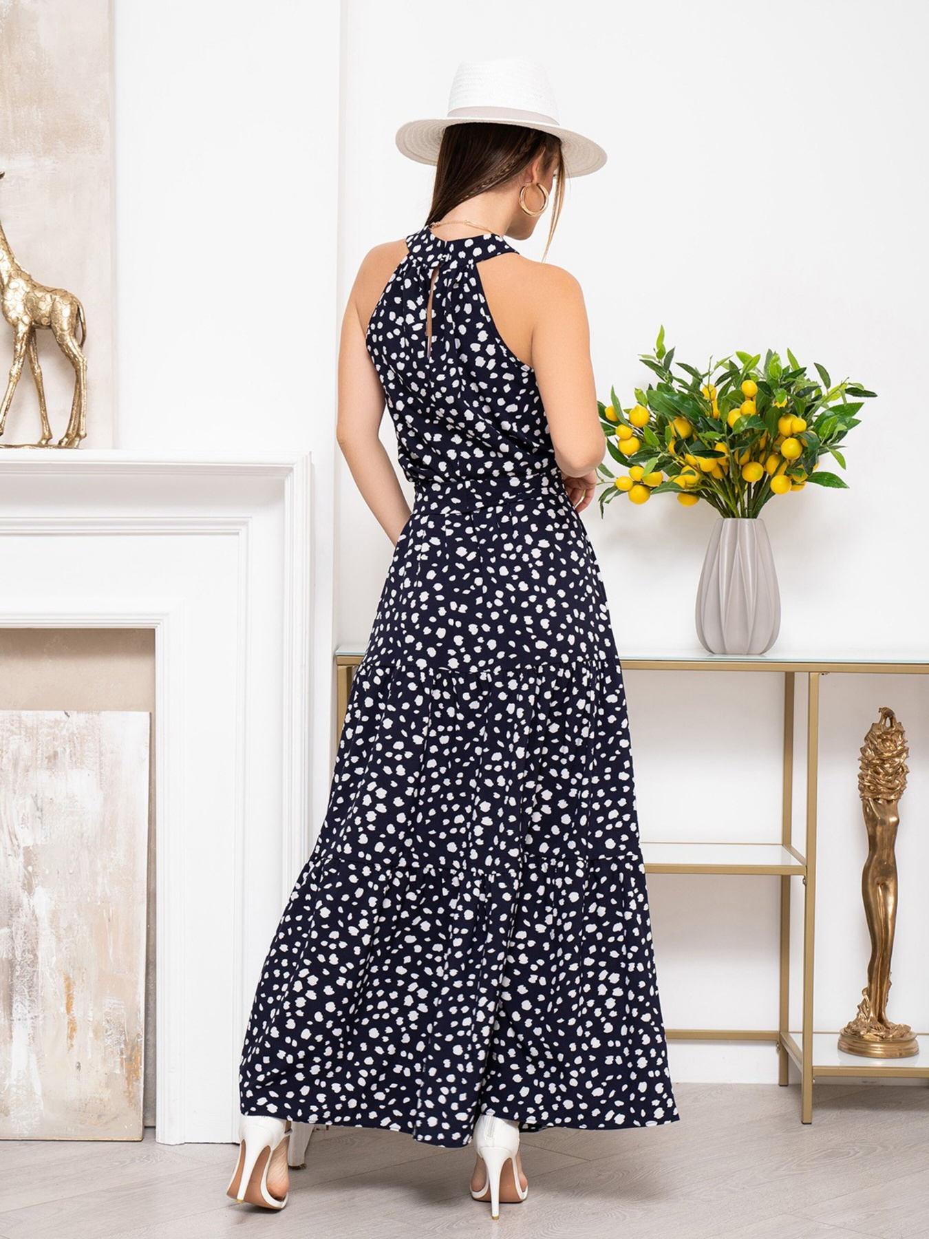 Платье макси ISSA Plus модель SA-465_darkblue Фото