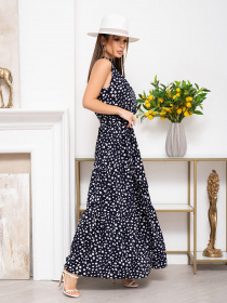 Платье макси ISSA Plus модель SA-465_darkblue Фото