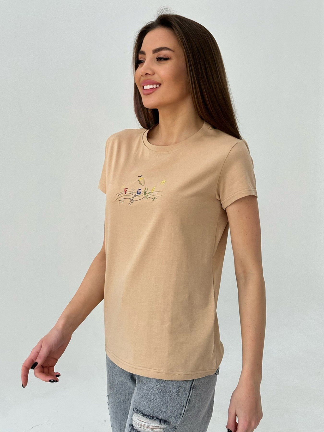 Футболка ISSA Plus модель WN20-445_beige Фото