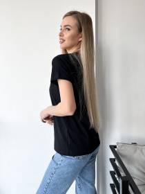 Футболка ISSA Plus модель WN20-445_black Футболка ISSA Plus модель WN20-445_black Фото