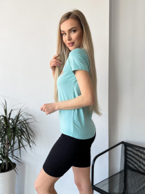 Футболка ISSA Plus модель WN20-446_turquoise Футболка ISSA Plus модель WN20-446_turquoise Фото