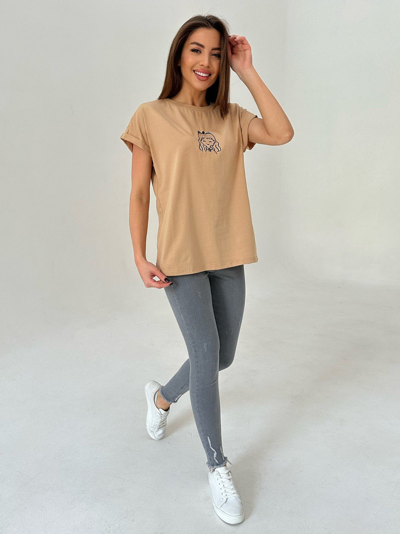 Футболка ISSA Plus модель WN20-447_beige Фото