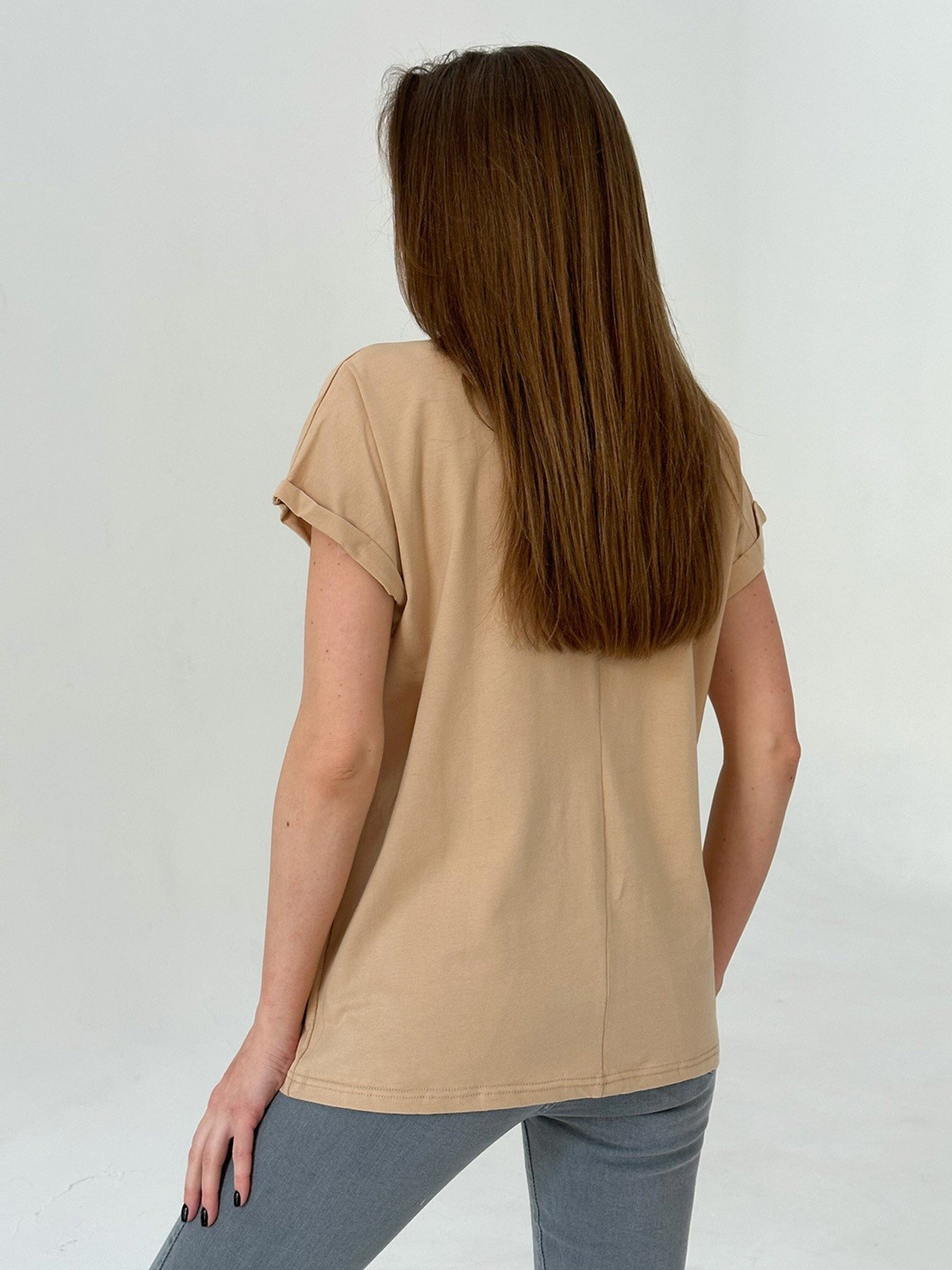 Футболка ISSA Plus модель WN20-447_beige Фото