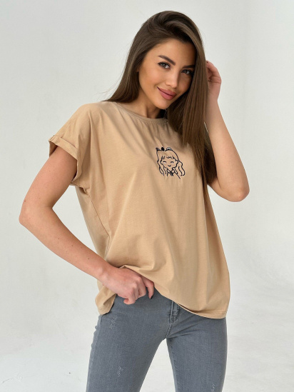 Футболка ISSA Plus модель WN20-447_beige - фото