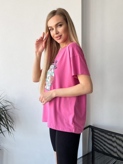Футболка ISSA Plus модель WN20-448_pink — фото - INTERTOP