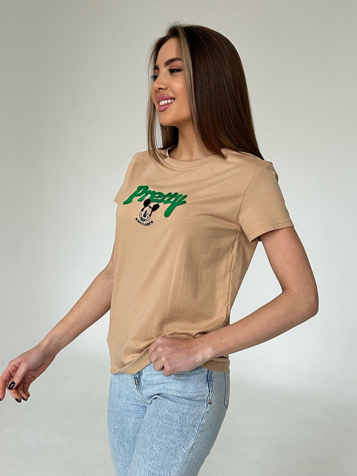 Футболка ISSA Plus модель WN20-449_beige Фото