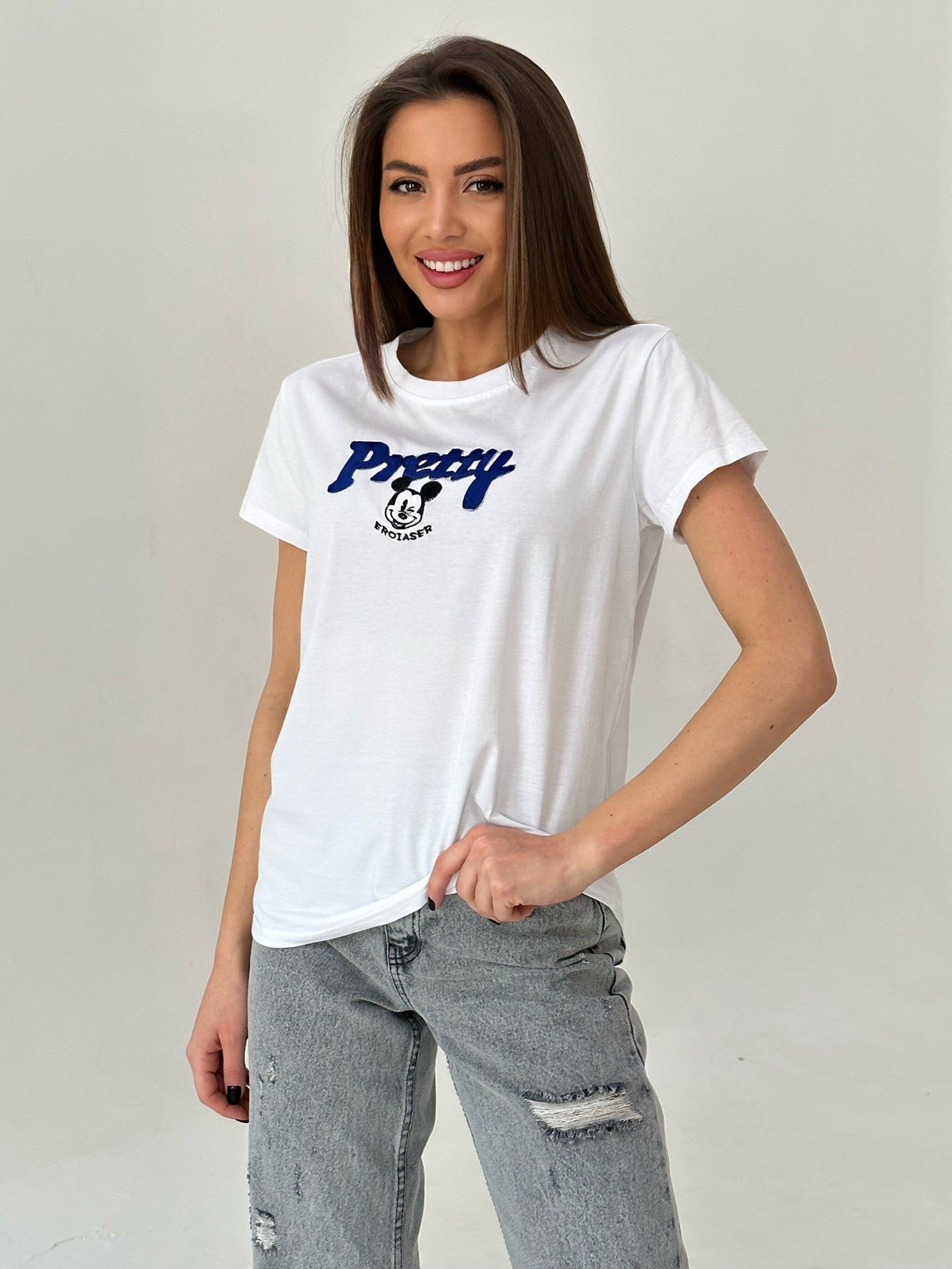 Жіноча Футболка ISSA Plus  (WN20-449_white) колір білий, матеріал бавовна/акрил