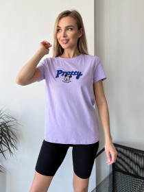 Футболка ISSA Plus модель WN20-449_lilac Футболка ISSA Plus модель WN20-449_lilac Фото