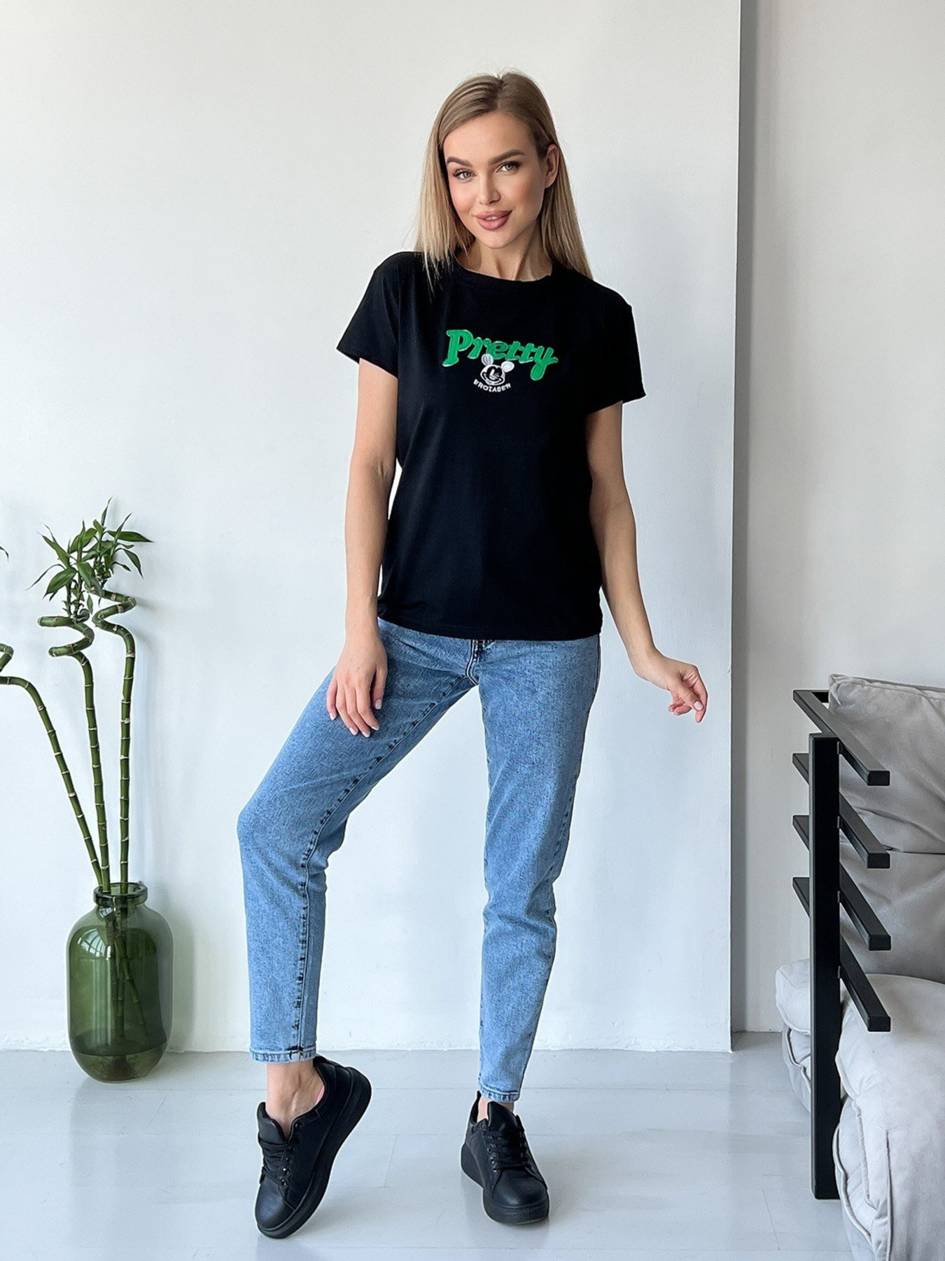 Футболка ISSA Plus модель WN20-449_black Фото