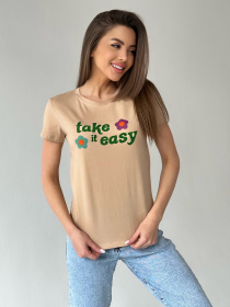 Футболка ISSA Plus модель WN20-452_beige Фото