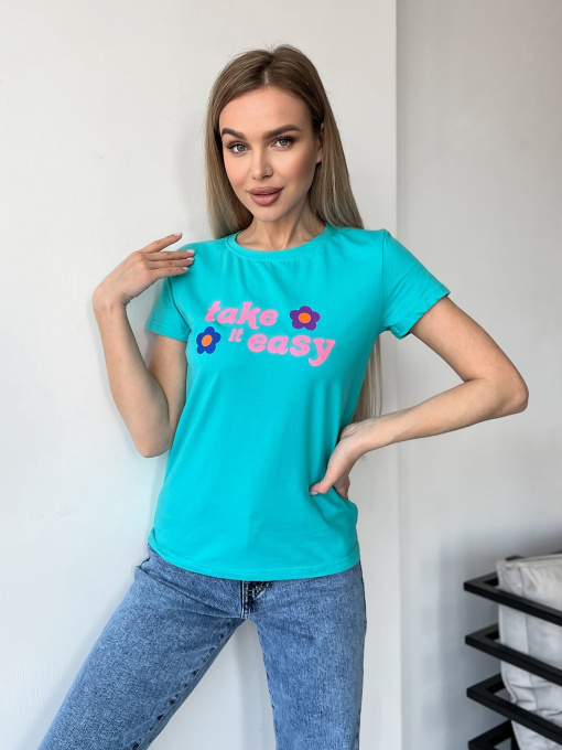 Футболка ISSA Plus модель WN20-452_turquoise Фото