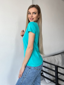 Футболка ISSA Plus модель WN20-452_turquoise Фото